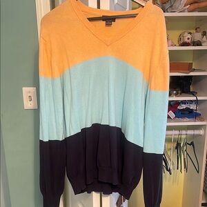 Brooks Brothers Colorblock V-Neck Sweater
